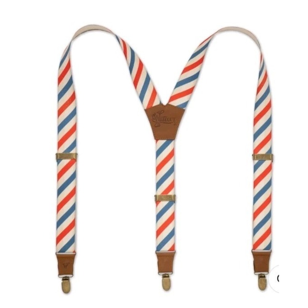 Wiseguy‎ Original Suspenders Size M/L Dapper Series Barber Pole